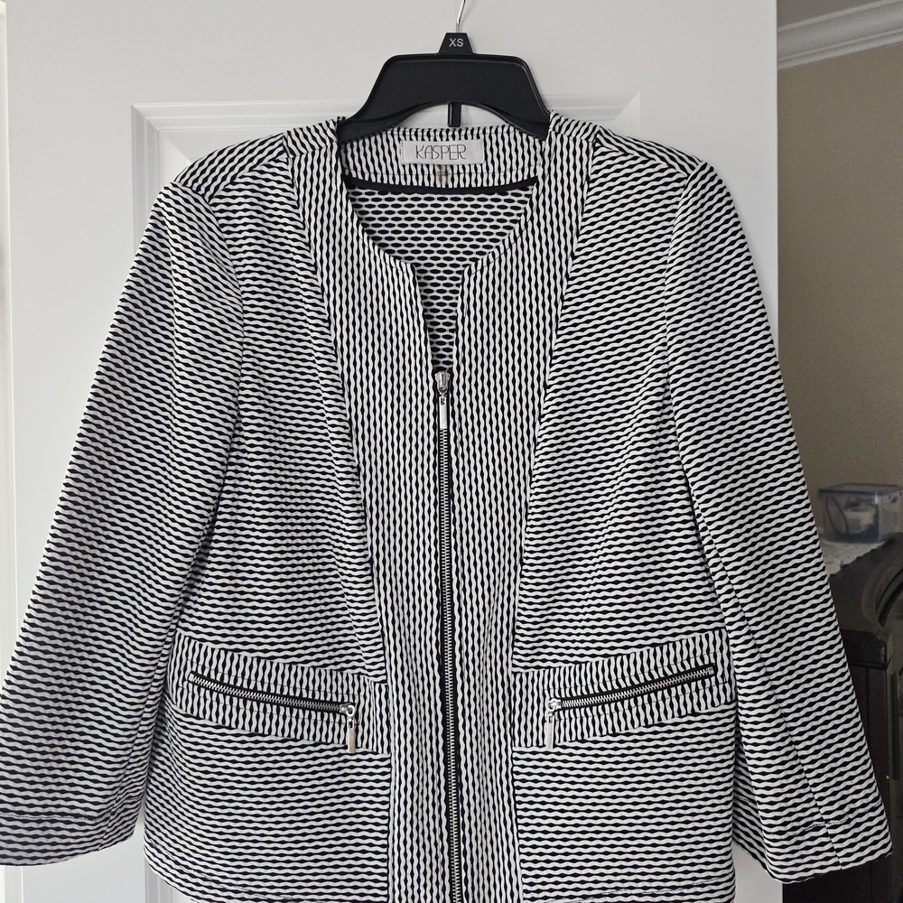 Kasper Monochrome Patterned Blazer